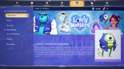 Guia | Disney Dreamlight Valley – Missões e Recompensas do Star Path Lovely Monsters